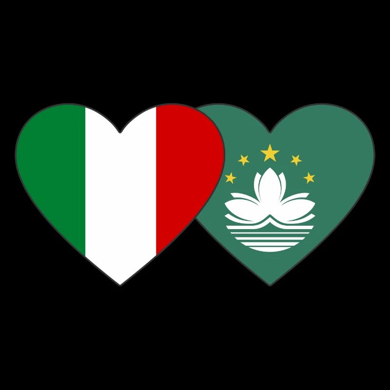Italie Coeur de drapeau de Macao
