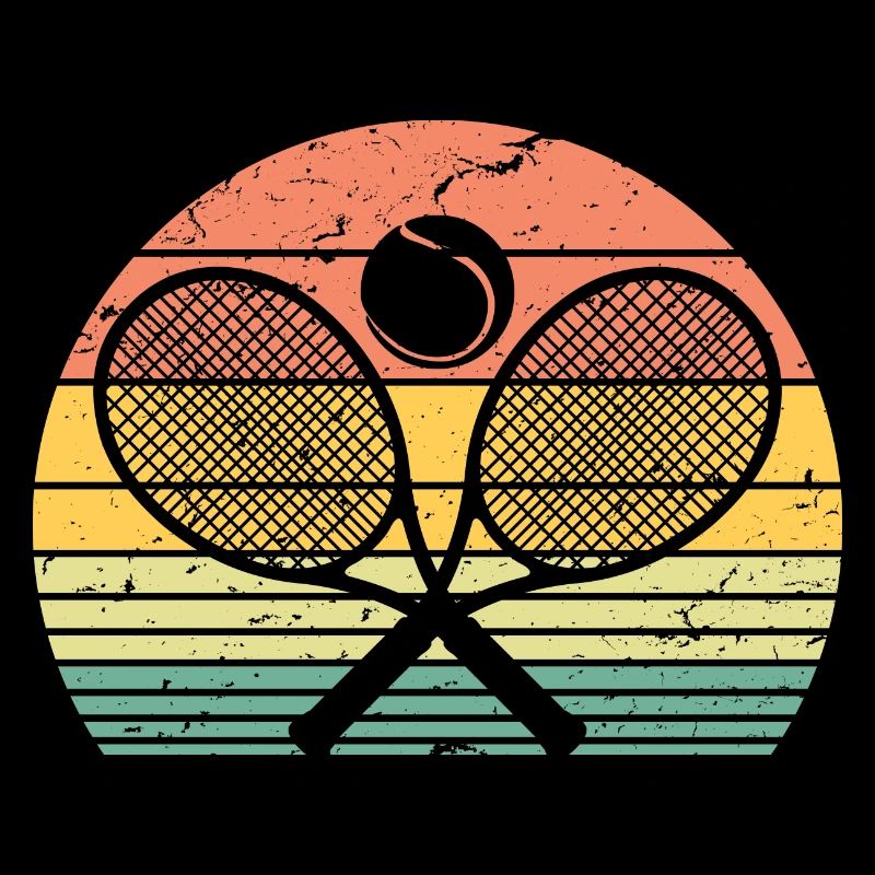 Retro Tennis Racket Tennis Player Ping Pong Game