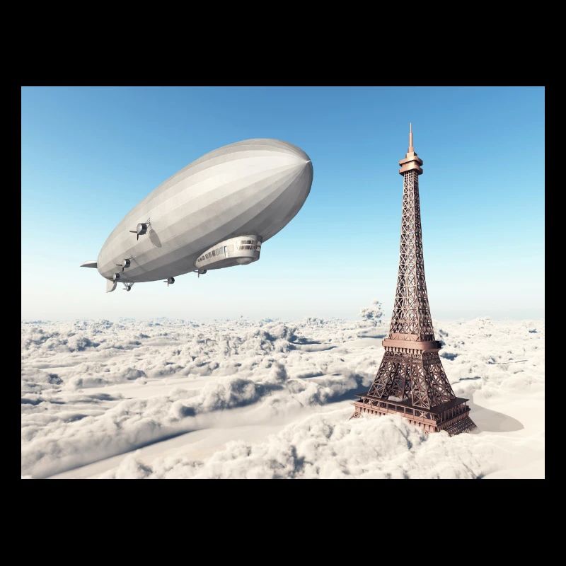 Zeppelin au-dessus de la Tour Eiffel