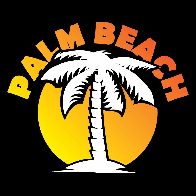 palm beach beach palm tree sun sunset icon