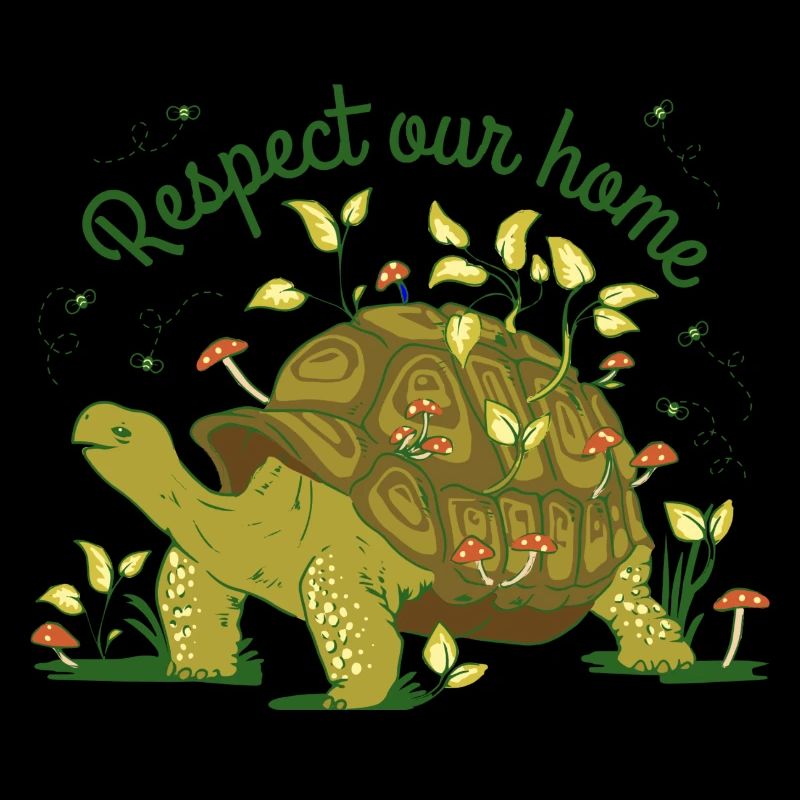 Respect Our Home Turtle Nature Environment Graphic