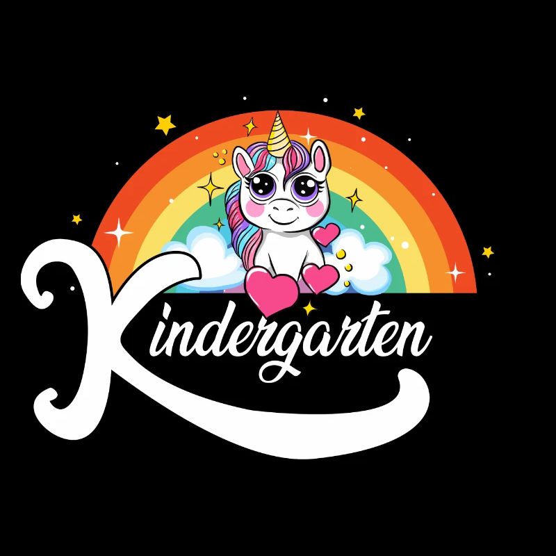 Kinder Kindergarten Einhorn Regenbogen