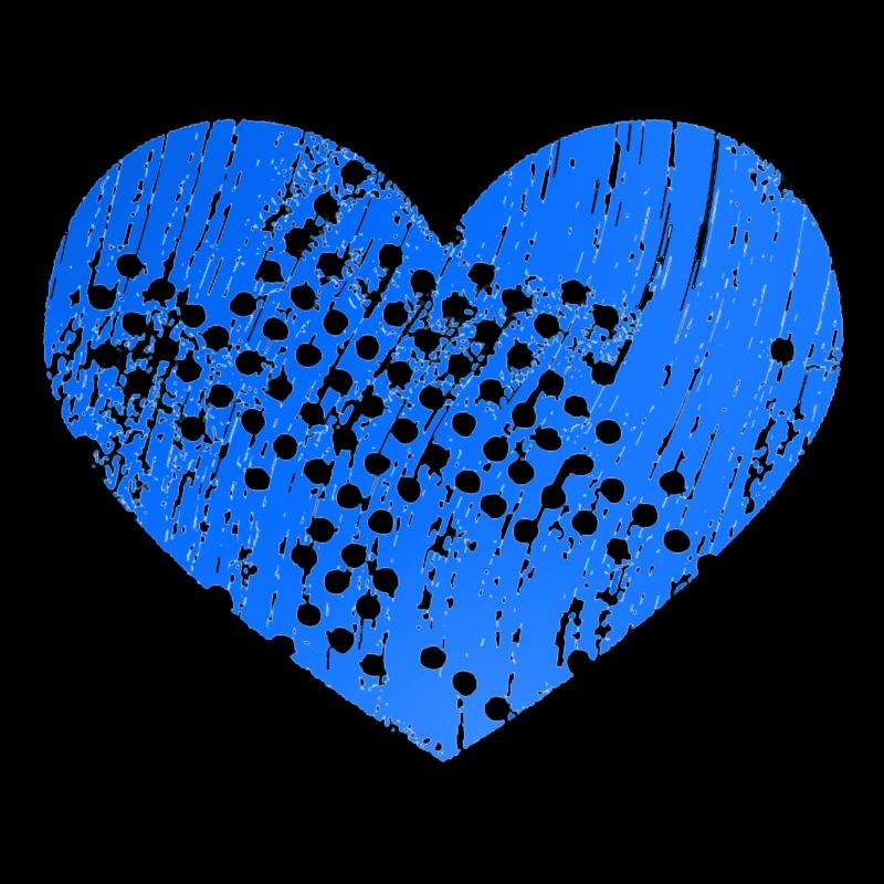 Herz mit Löcher (blau)