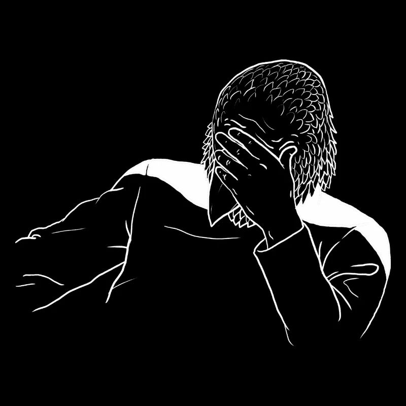 Facepalming Eagle (white design for dark apparel)