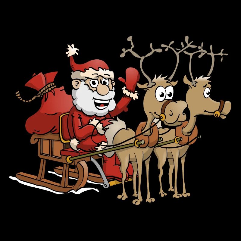 Froher Weihnachtsmann mit zwei Rentieren