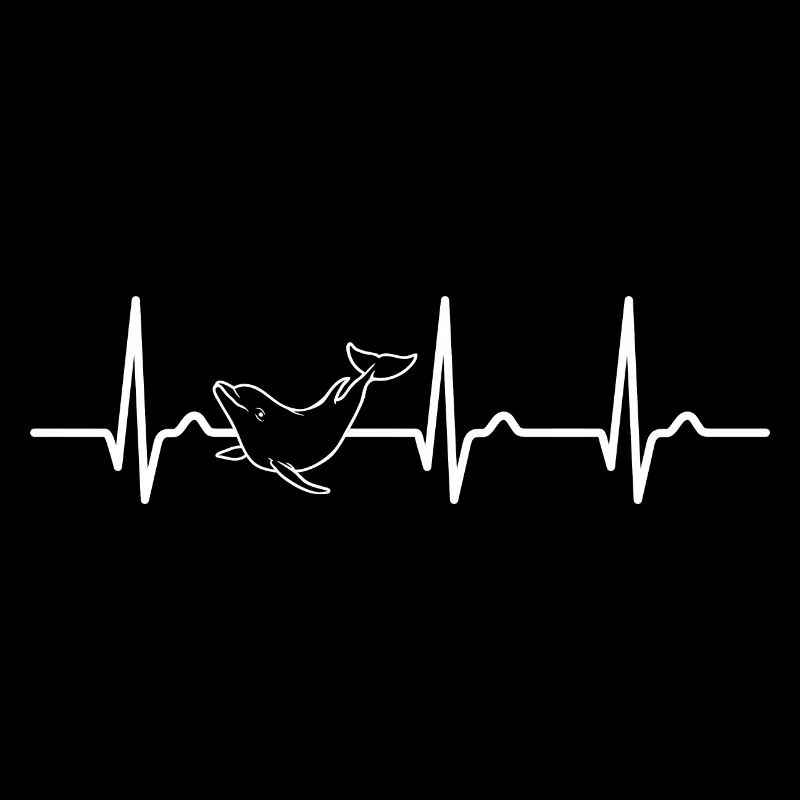 ECG curve - heart curve - pulse - dolphin - sea