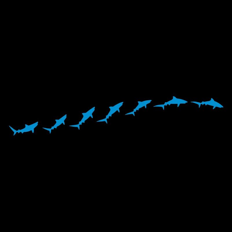 7 requins sur une vague - image SVG