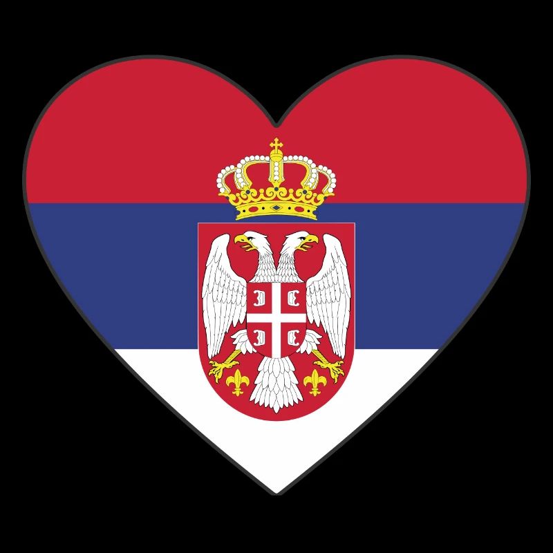 Cœur de drapeau de la Serbie