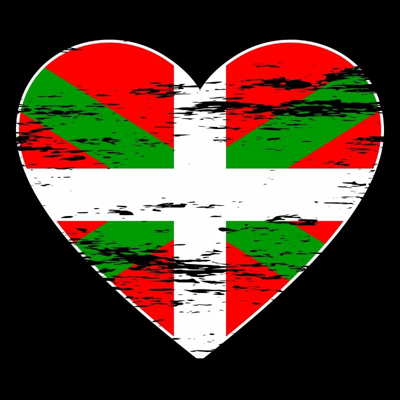 Drapeau basque coeur utilisé