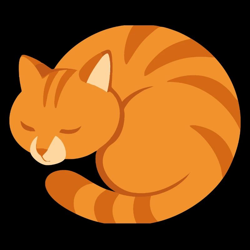Chat endormi orange dans un style minimaliste