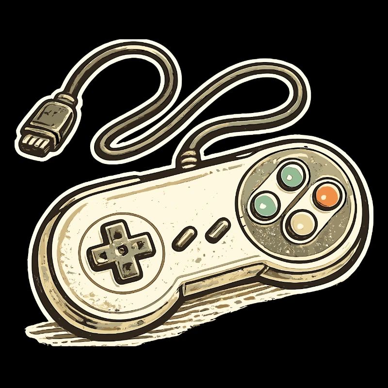 Graphismes rétro de manette de jeu