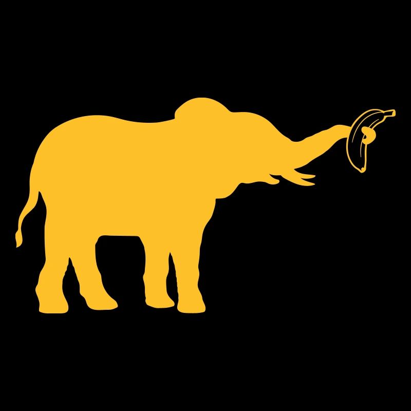 Banana Elephant Silhouette Fruit
