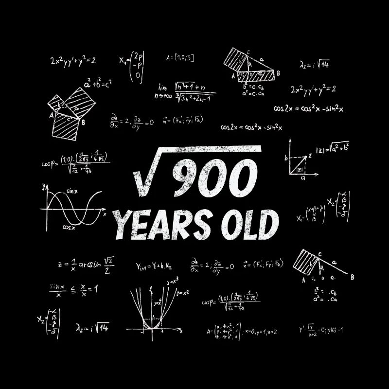 Square Root from 900 - 30th Birthday Math Nerd
