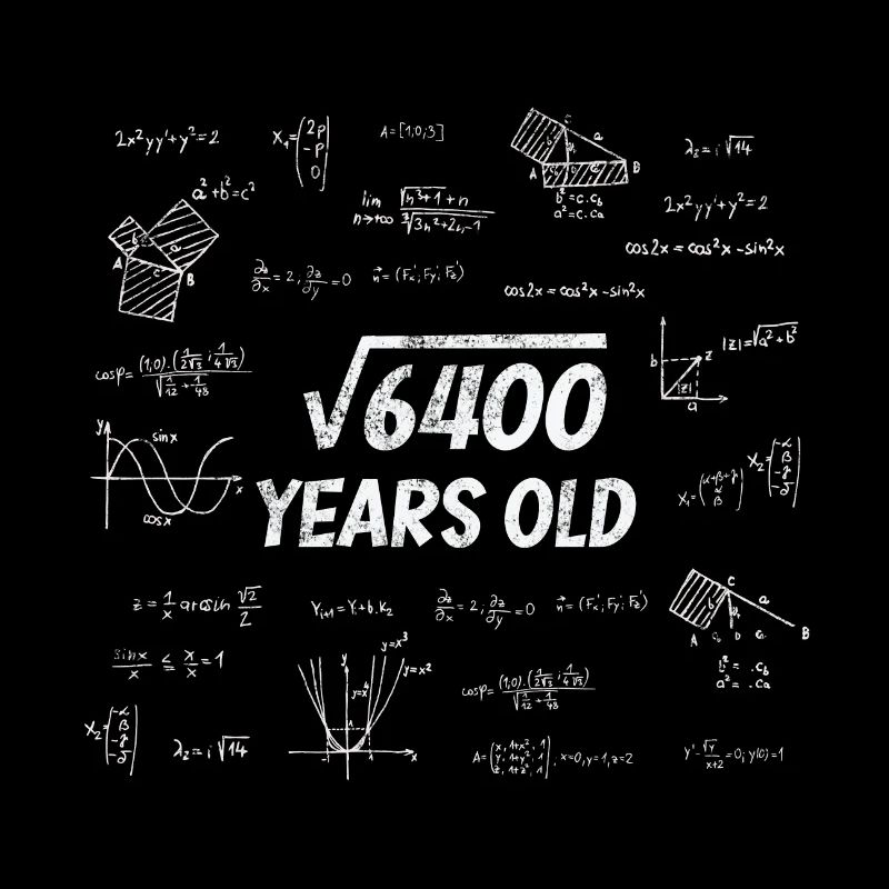 Square root from 6400 - 80th birthday math nerd