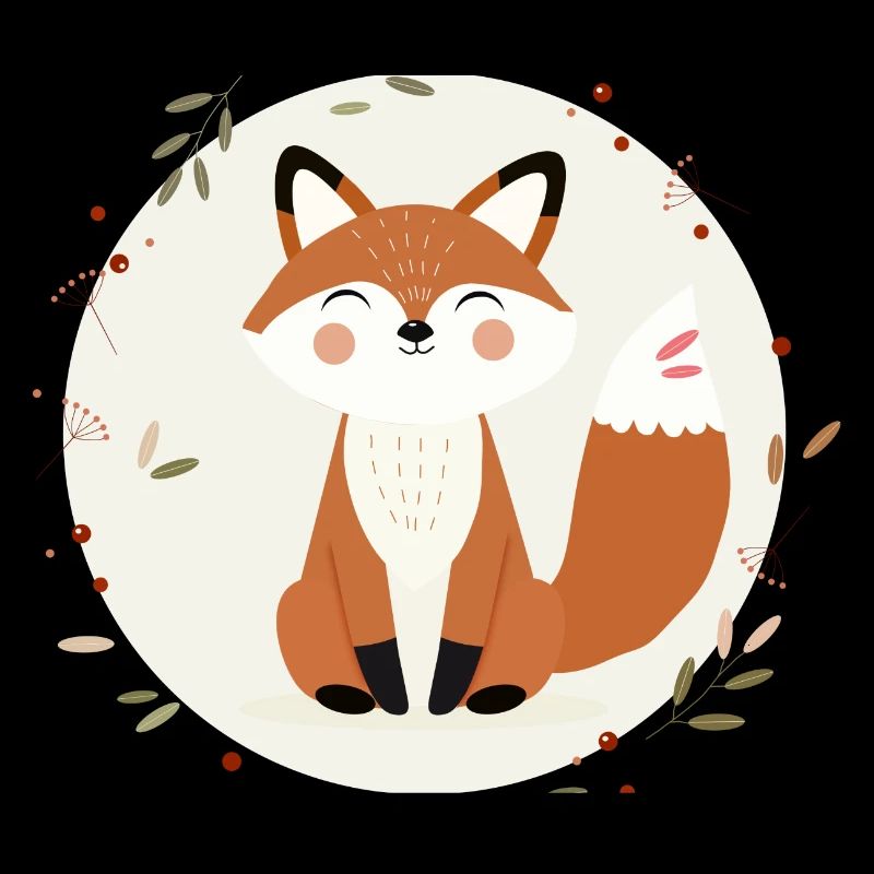 Smiling Fox – Playful Nature Illustration