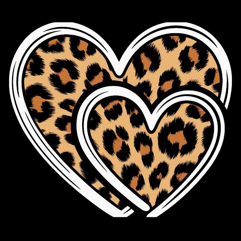 Coeur avec imprimé léopard