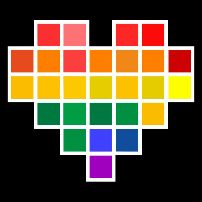 Rainbow Pixel Heart