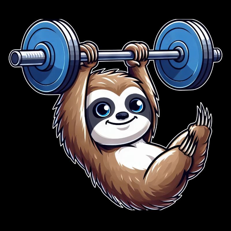 Sloth Dumbbell Pull-Up Workout Funny