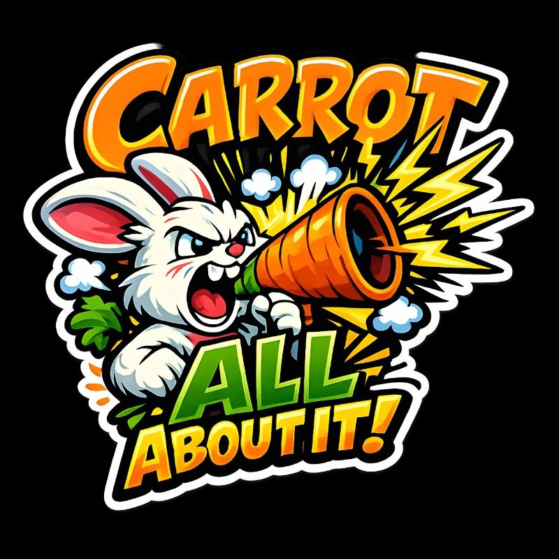 Lapin Mégaphone Carotte – Style Comic