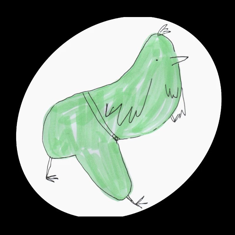 Oiseau vert abstrait minimaliste