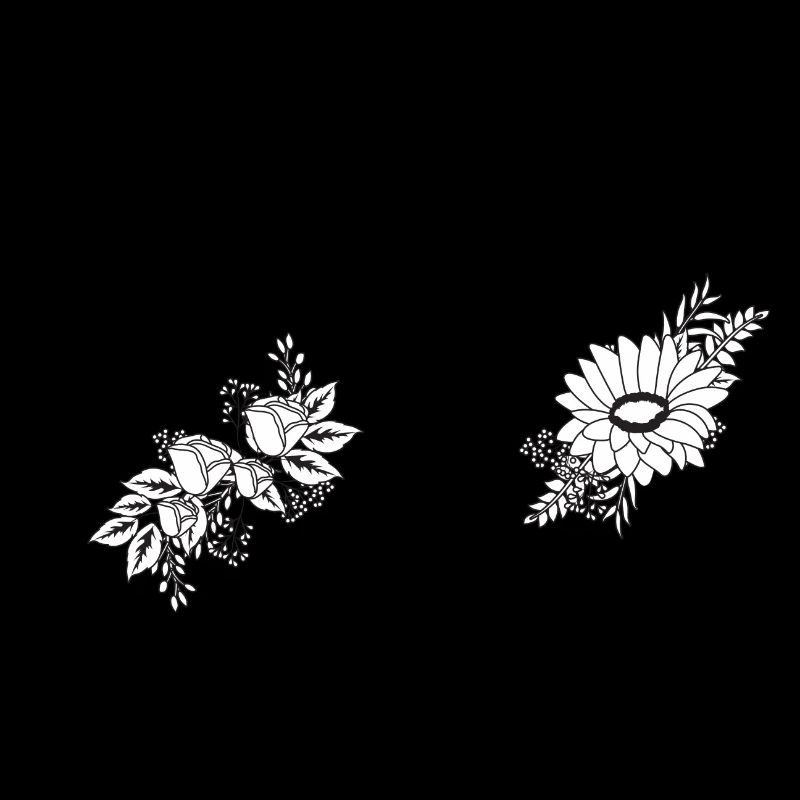 Nummer 50 Schwarze Blumen - 50. Blumengeburtstag