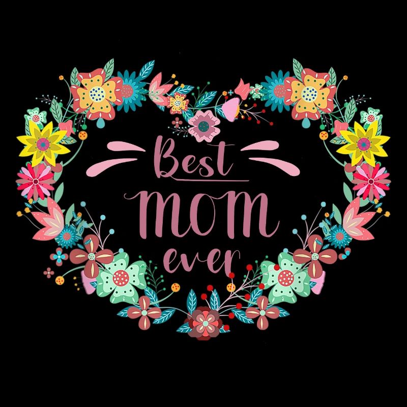 Meilleur MOM ever Beste Mutter avec coeur de fleurs