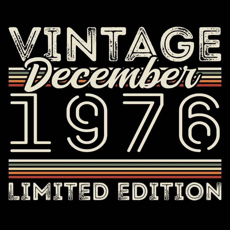 Vintage Décembre 1976 - 49e Anniversaire Décember