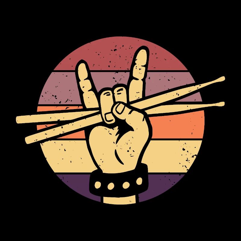 Drummer Retro Schlagzeuger Drumsticks Schlagzeug