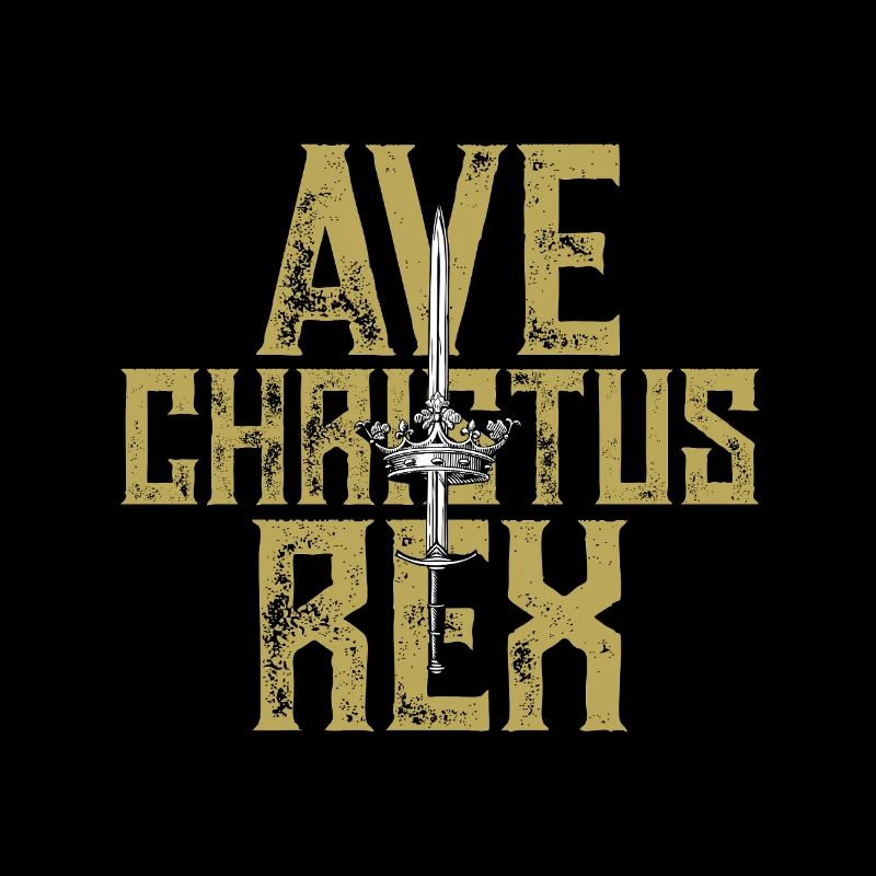 Ave Christus Rex Krone ein Schwert