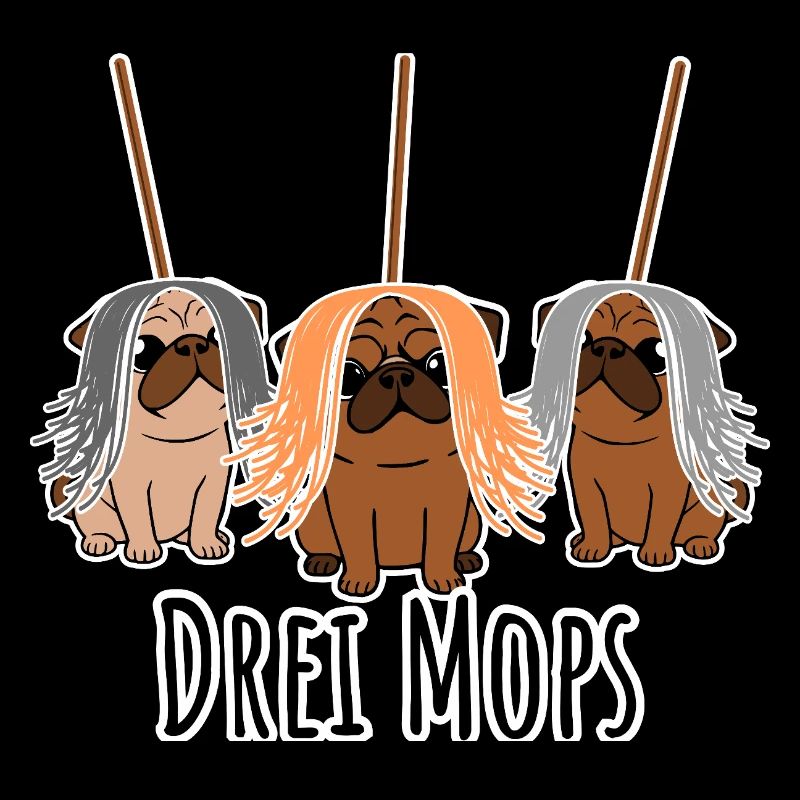 Zwei Mops - Hunde oder Putzgeräte? Hunde Humor?