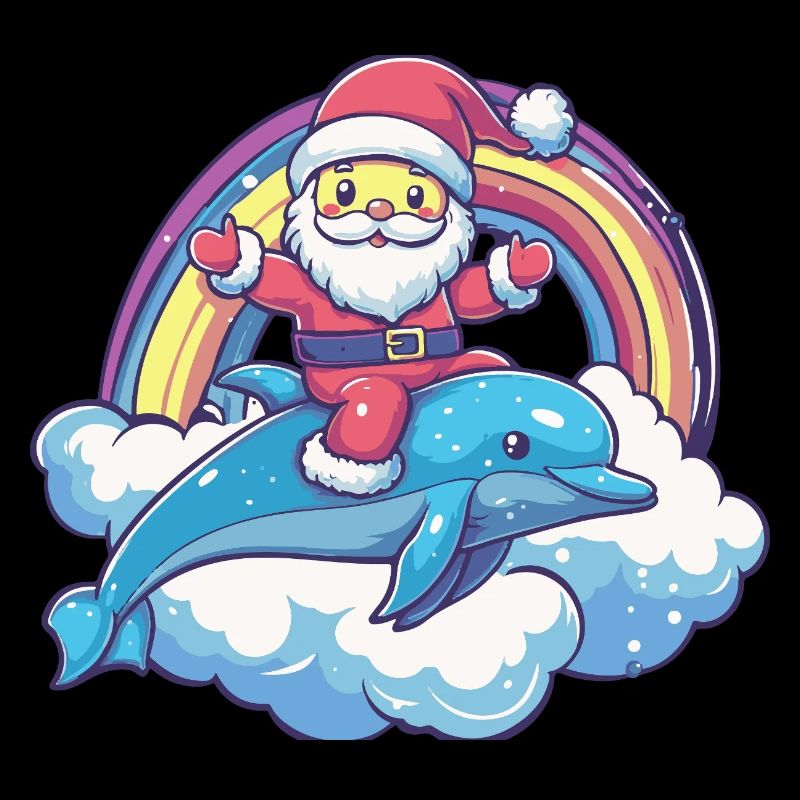 Delfin Weihnachtsmann Weihnachten
