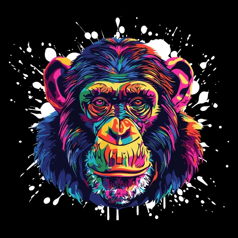 Éclaboussure de portrait de singe