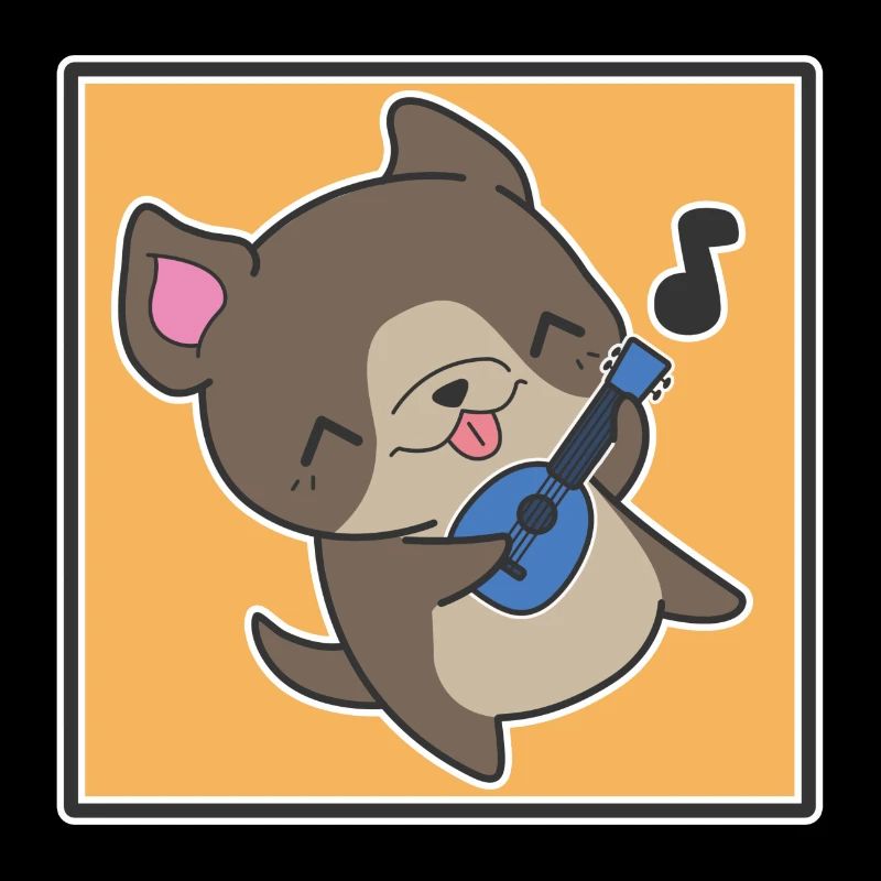 Chien avec ukulélé