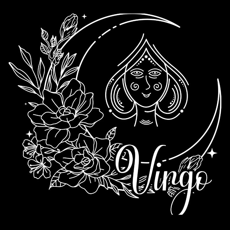 Moonlit Bloom Celestial Line Art