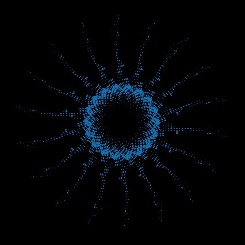 dotted shape rotated wind turbine blue