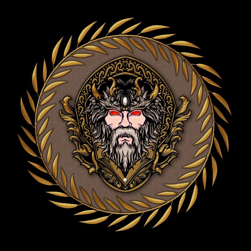 Zeus dans les couleurs or et noir.