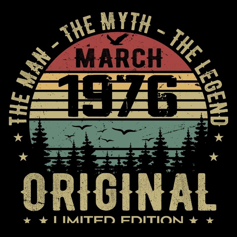 Cadeau pour le 49e Anniversaire Original Mars 1976