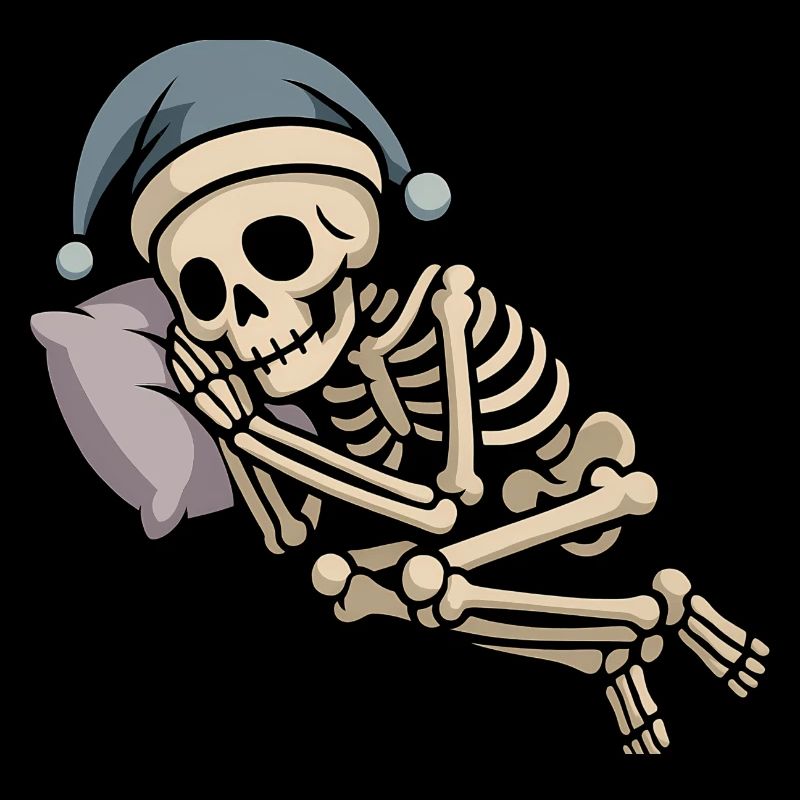 Skeleton with Santa hat