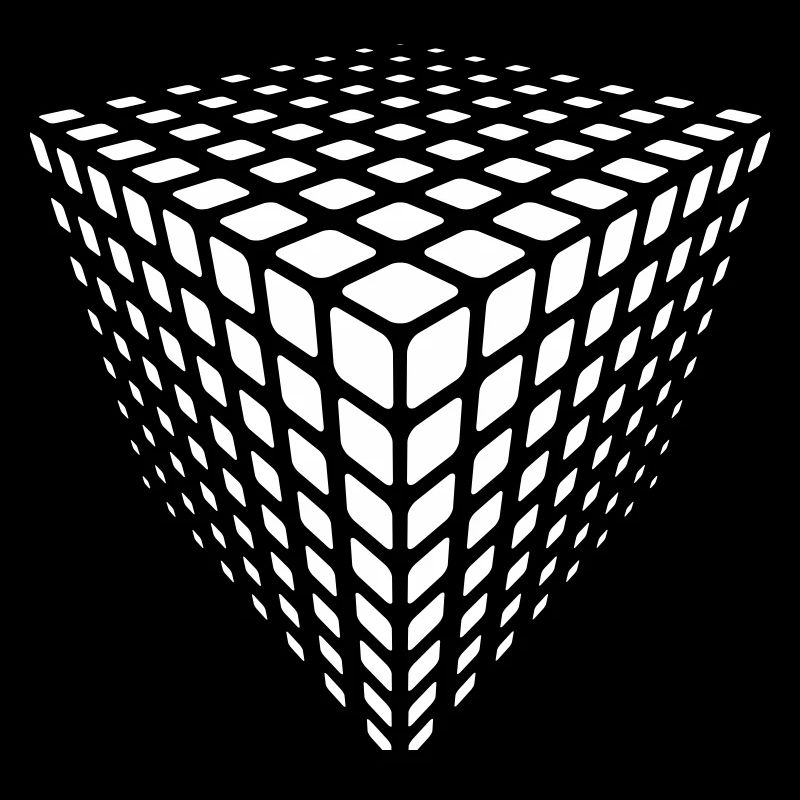 Illusion du Cube en Grille Monochrome