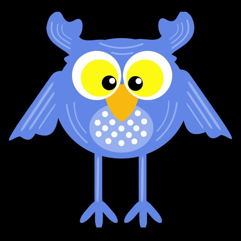 Blaue Eule mit Punkten