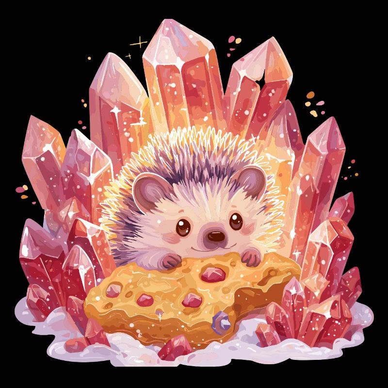 Hérisson en cristal avec un cookie