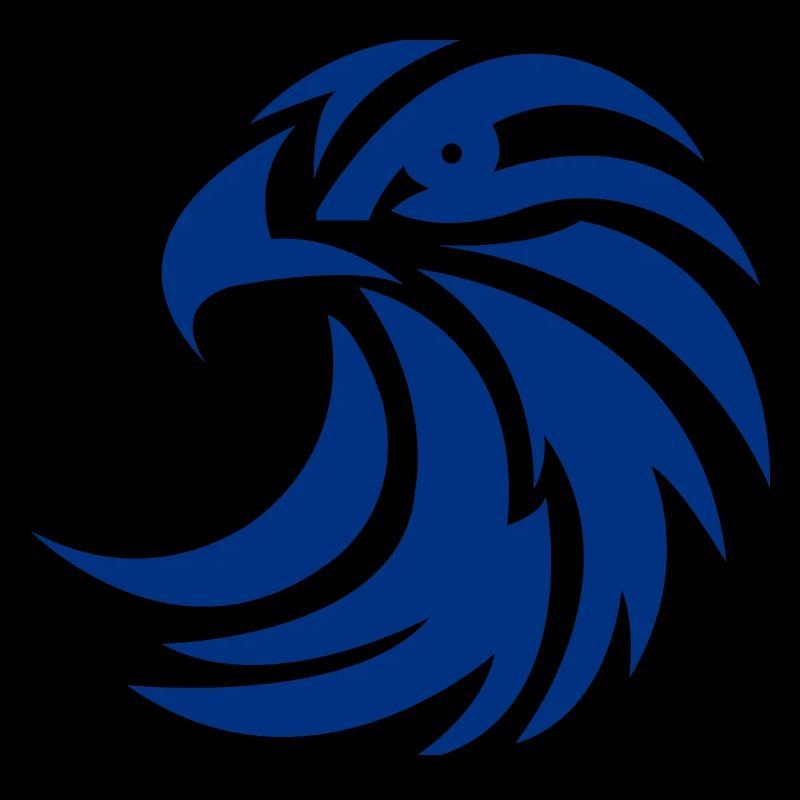 Blue Phoenix Circle Design