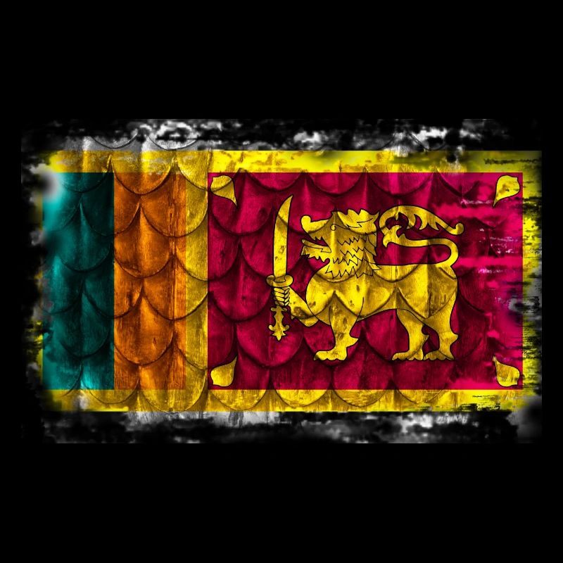 Drapeau sri-lankais avec plumes