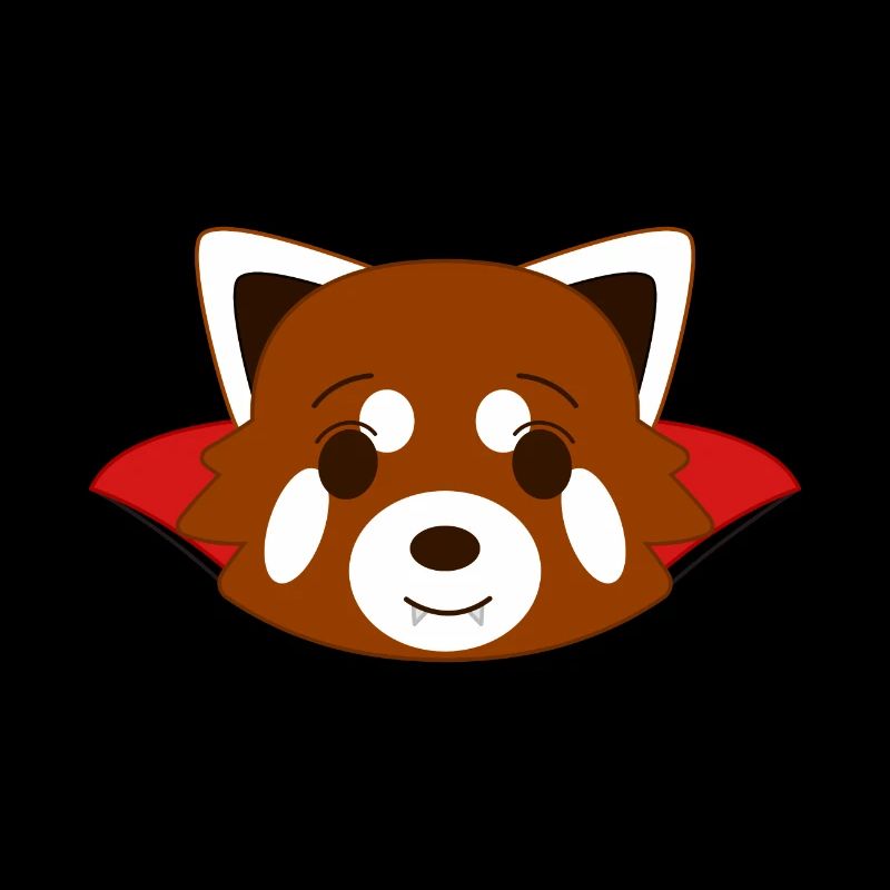 Red panda disguised as a vampire for Halloween