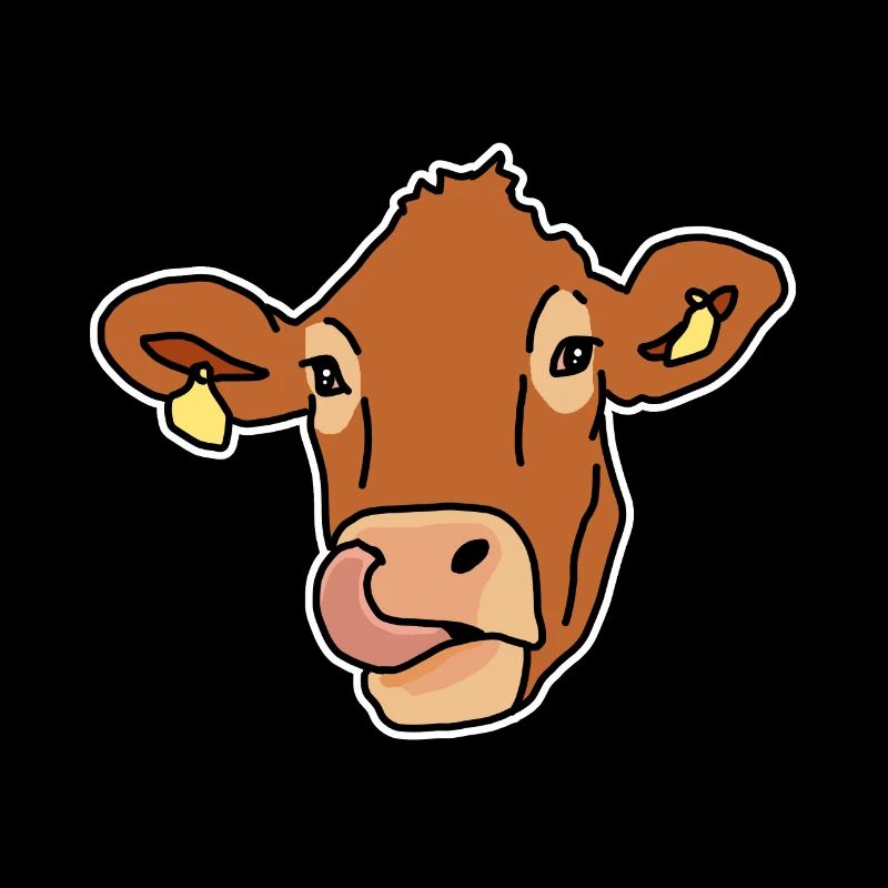 Cow, beef, head, comic, gift idea