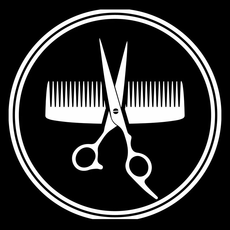 Scissors comb icon symbol circle