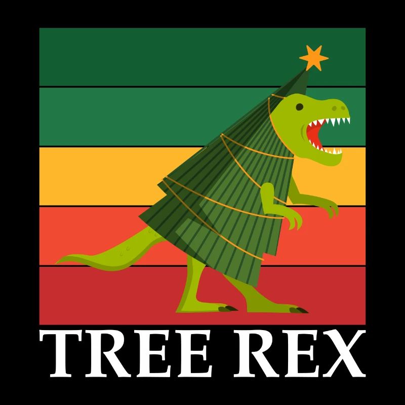 Tree rex christmas dinosaur gift saying