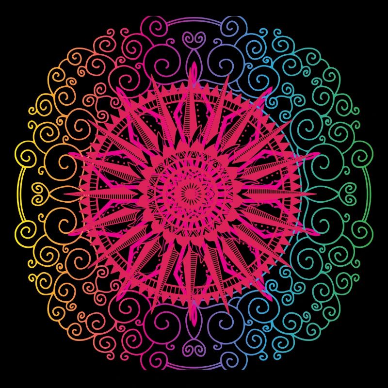 Rainbow Mandala Gradient Circle