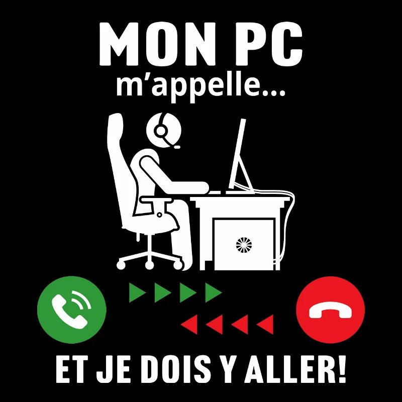 Mon pc m'appelle humour gamer cadeau programmeur