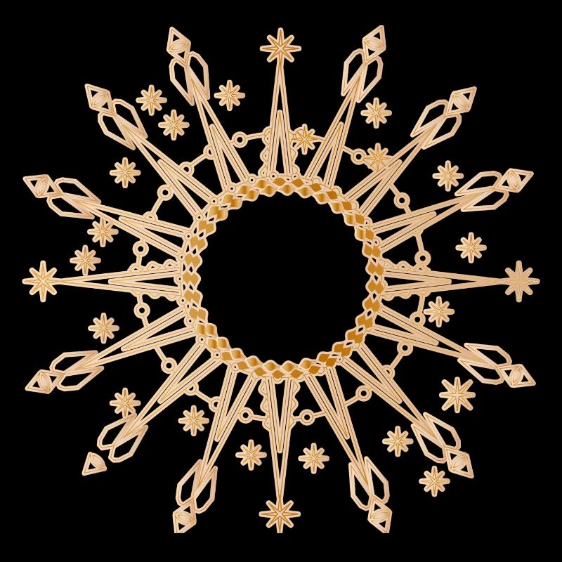 radiant golden star as frame